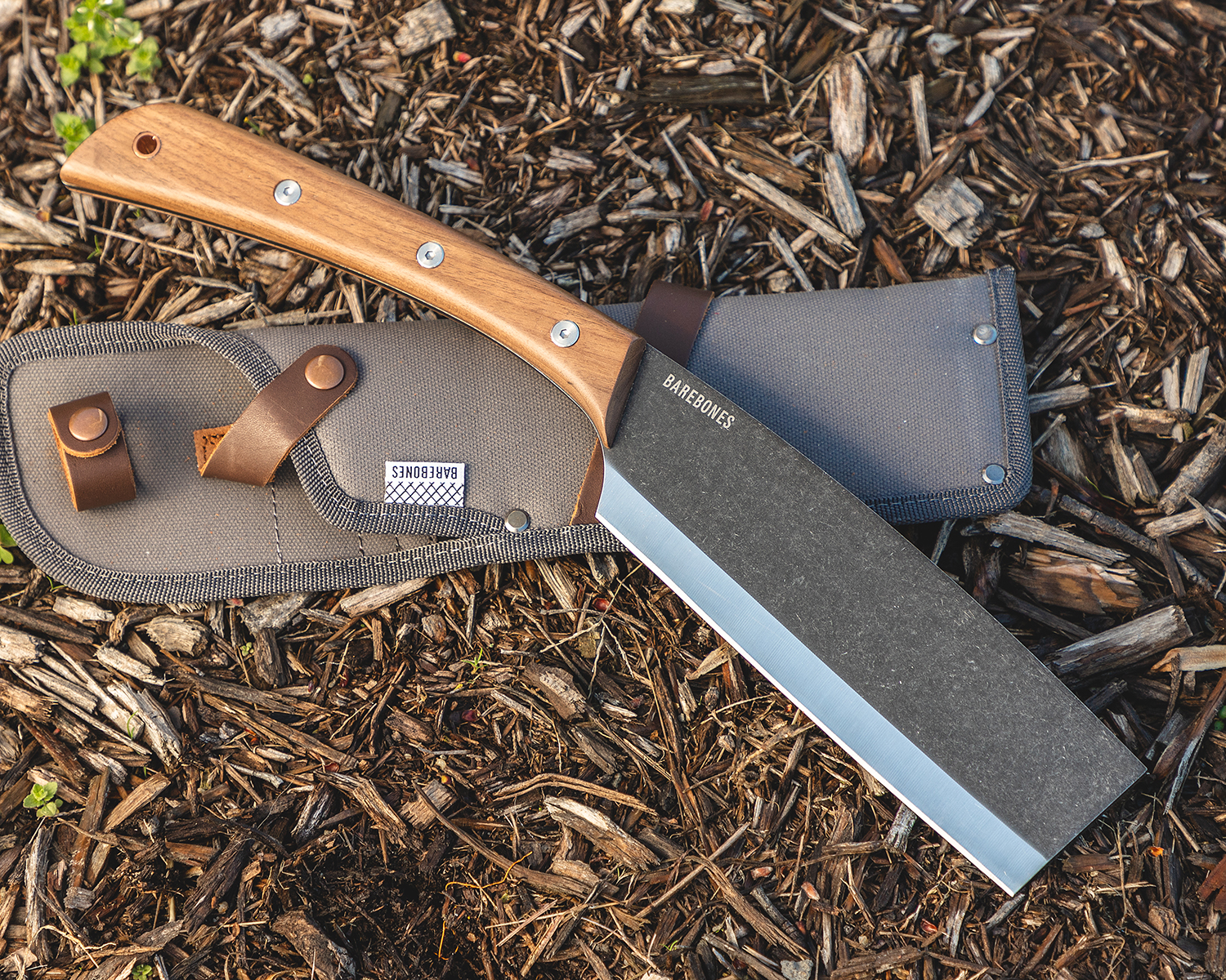 Barebones Japanese Nata Hatchet 7" 4Cr14MoV TwoTone Blade, Walnut