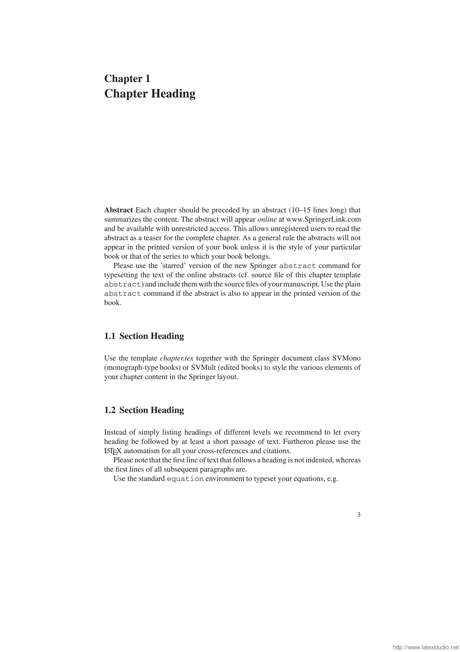 Springer出版社的著作LaTeX模板 LaTeX工作室