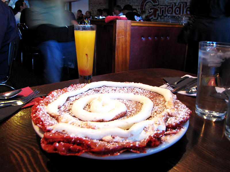 Red Velvet PanCAKES (and more!) at The Griddle Cafe, Hollywood, CA
