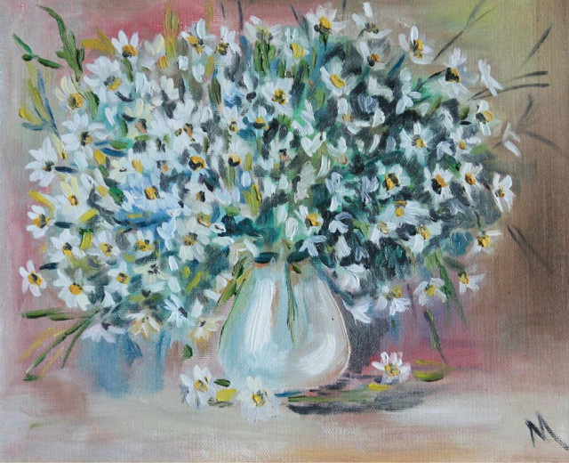 рисуем гортензию маслом