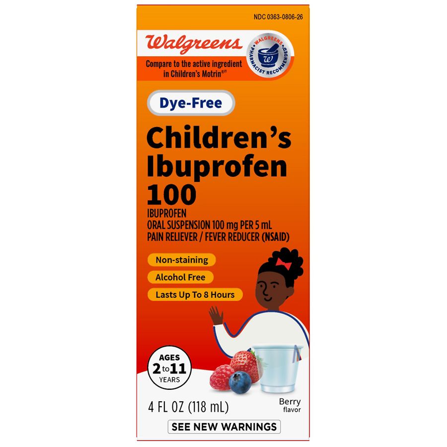 Walgreens Children's DyeFree Ibuprofen 100 Oral Suspension Berry