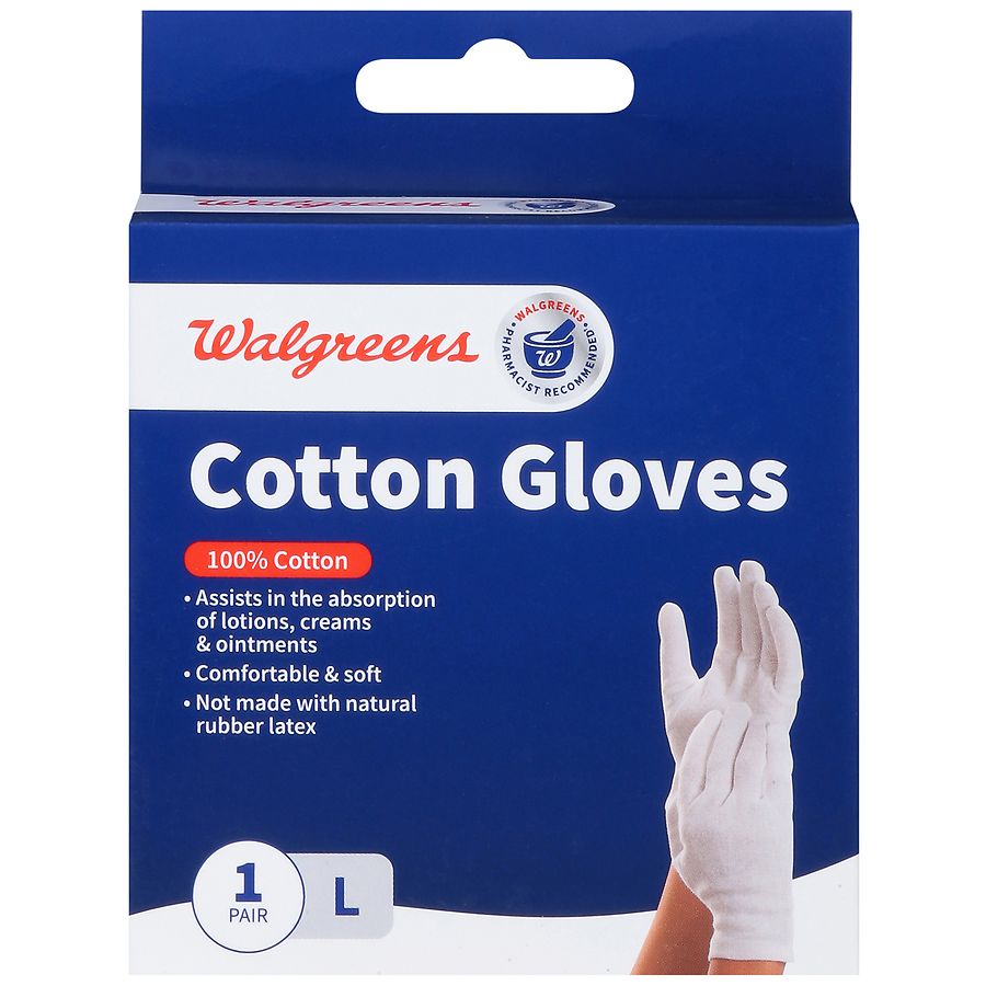 Walgreens Cotton Gloves L Walgreens