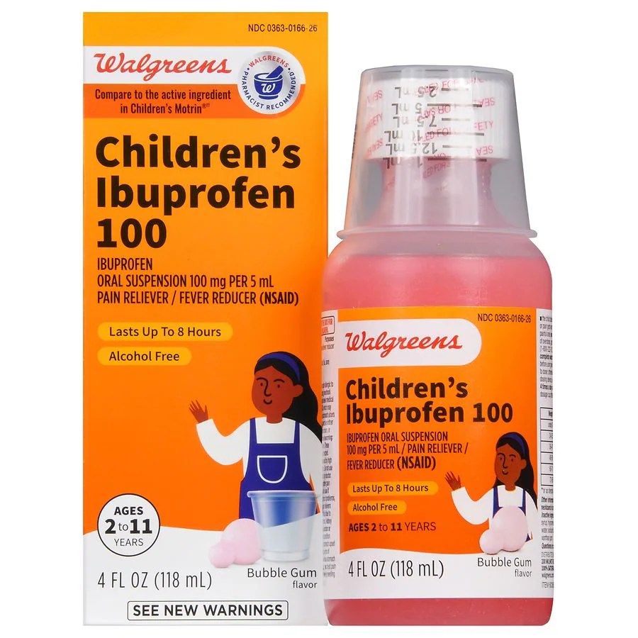 Walgreens Children's Ibuprofen 100 Oral Suspension Bubble Gum Walgreens