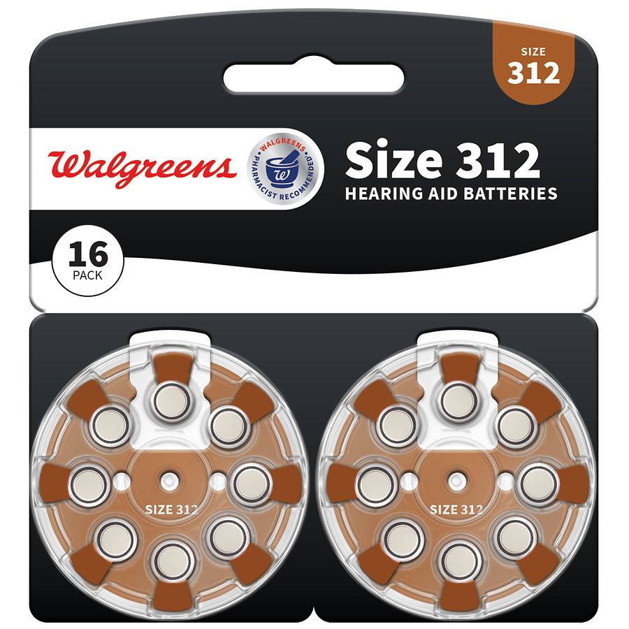 Walgreens Hearing Aid Batteries, Zero Mercury 312, 16 Pack Walgreens