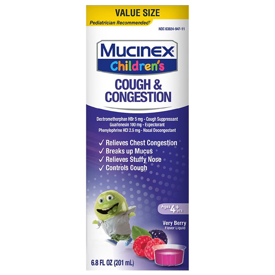 Children's Mucinex Cough & Congestion Liquid Very Berry Walgreens