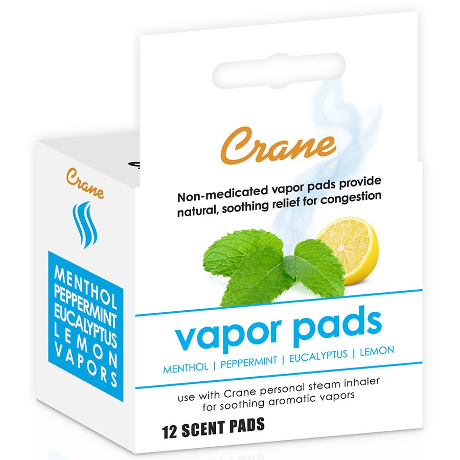 Crane USA Vapor Pads for Personal Steam Inhaler Menthol, Peppermint