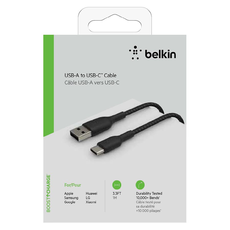 Belkin USBA to USBC Cable 1M Black Black Walgreens
