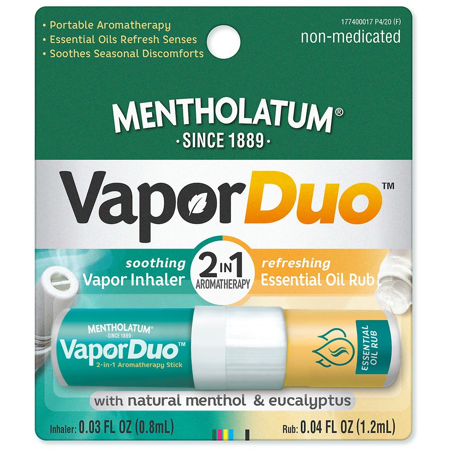 Mentholatum Vapor Duo, Nasal Inhaler, Essential Oil Rub, 2in1