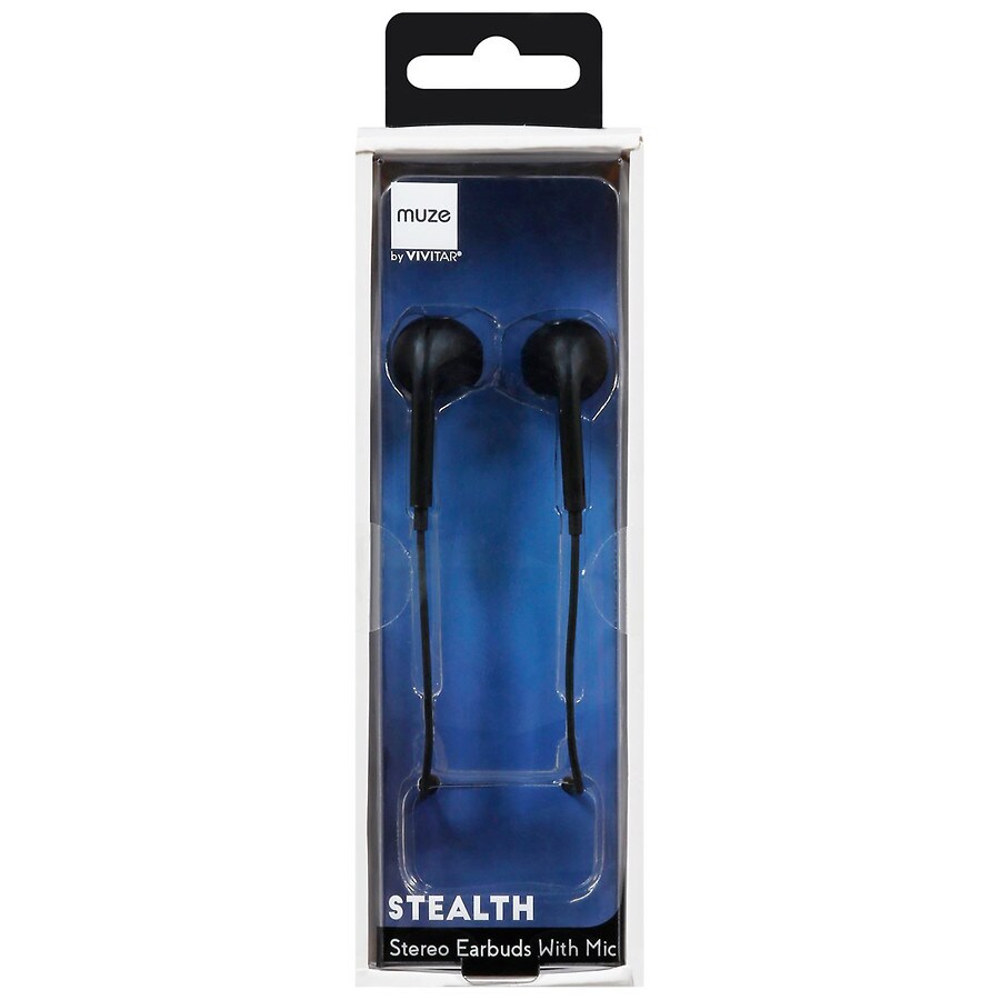 Muze Stereo Earbuds with Mic Black | Walgreens