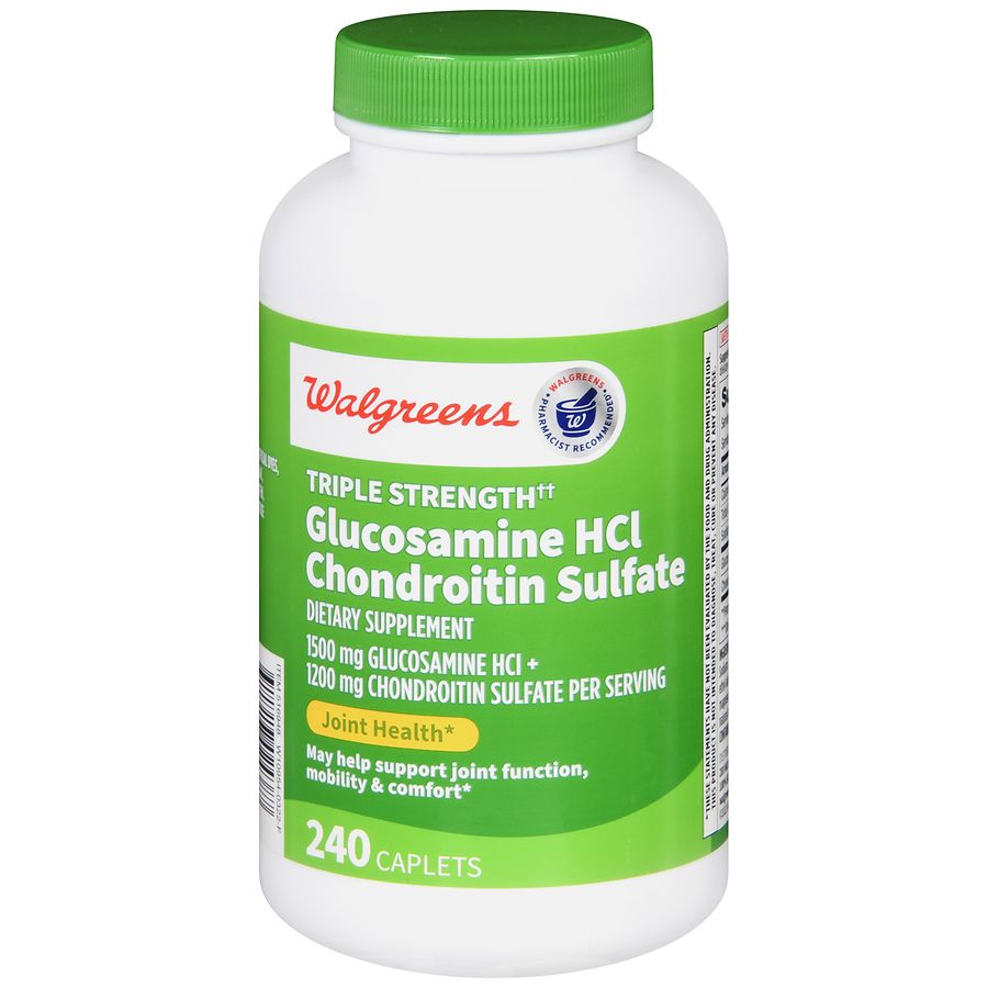 Walgreens Glucosamine HCl Chondroitin Sulfate Caplets Triple Strength (120 days) Walgreens