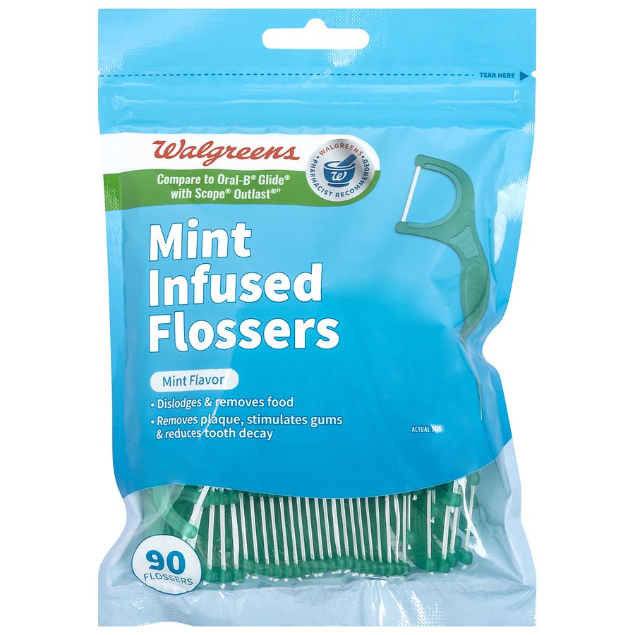 Walgreens Infused Flossers Mint Walgreens