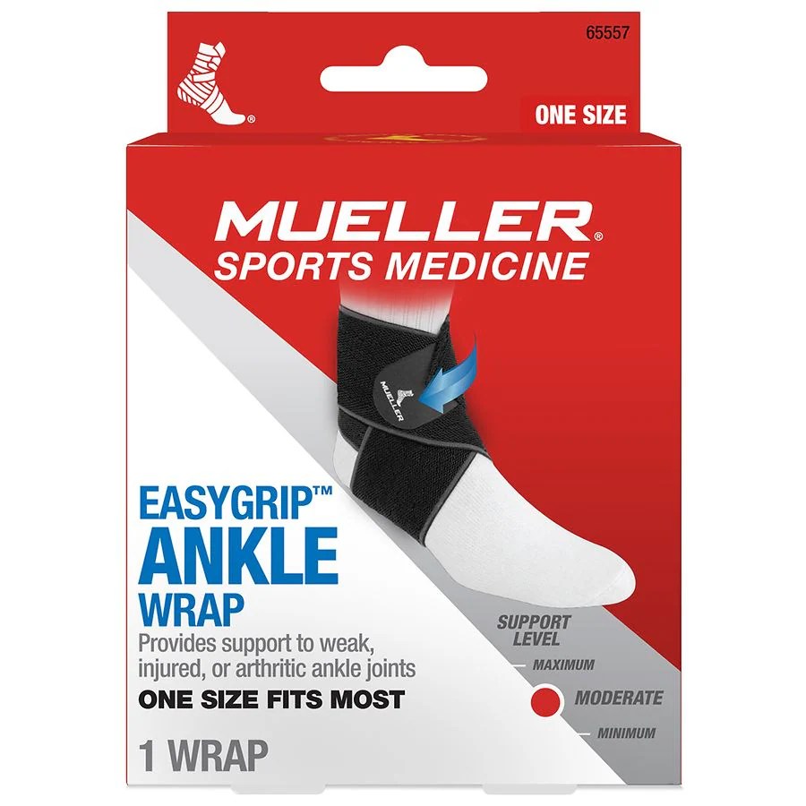 Mueller Easygrip Ankle Wrap One Size Fits Most Black Walgreens