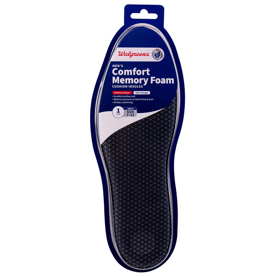 Walgreens Men's Comfort Memory Foam Cushion Insoles Walgreens