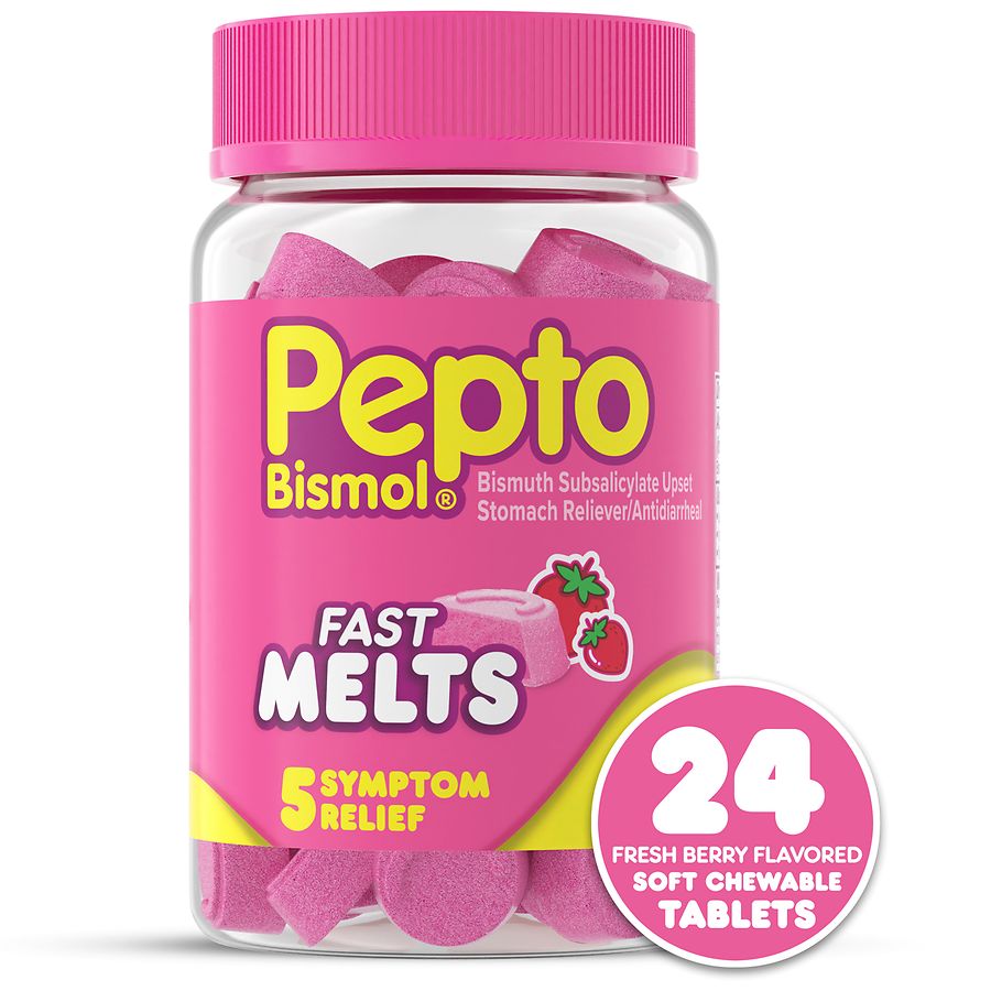 PeptoBismol Fast Melts, Upset Stomach Relief, Soft Chewable Tablets