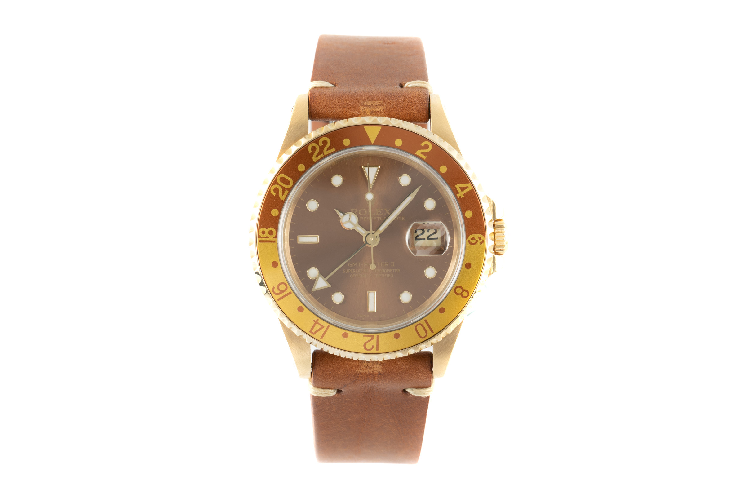 Rolex Gmt Master Ii 18 Ct Gold Automatic Kal 3185 Ref 16718 2106582