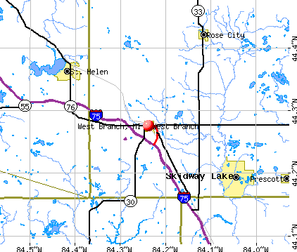 Map Of West Branch Michigan West Branch, Michigan (Mi 48661) Profile: Population, Maps, Real Estate, Averages, Homes, Statistics, Relocation, Travel, Jobs, Hospitals, Schools, Crime, Moving, Houses, News, Sex Offenders
