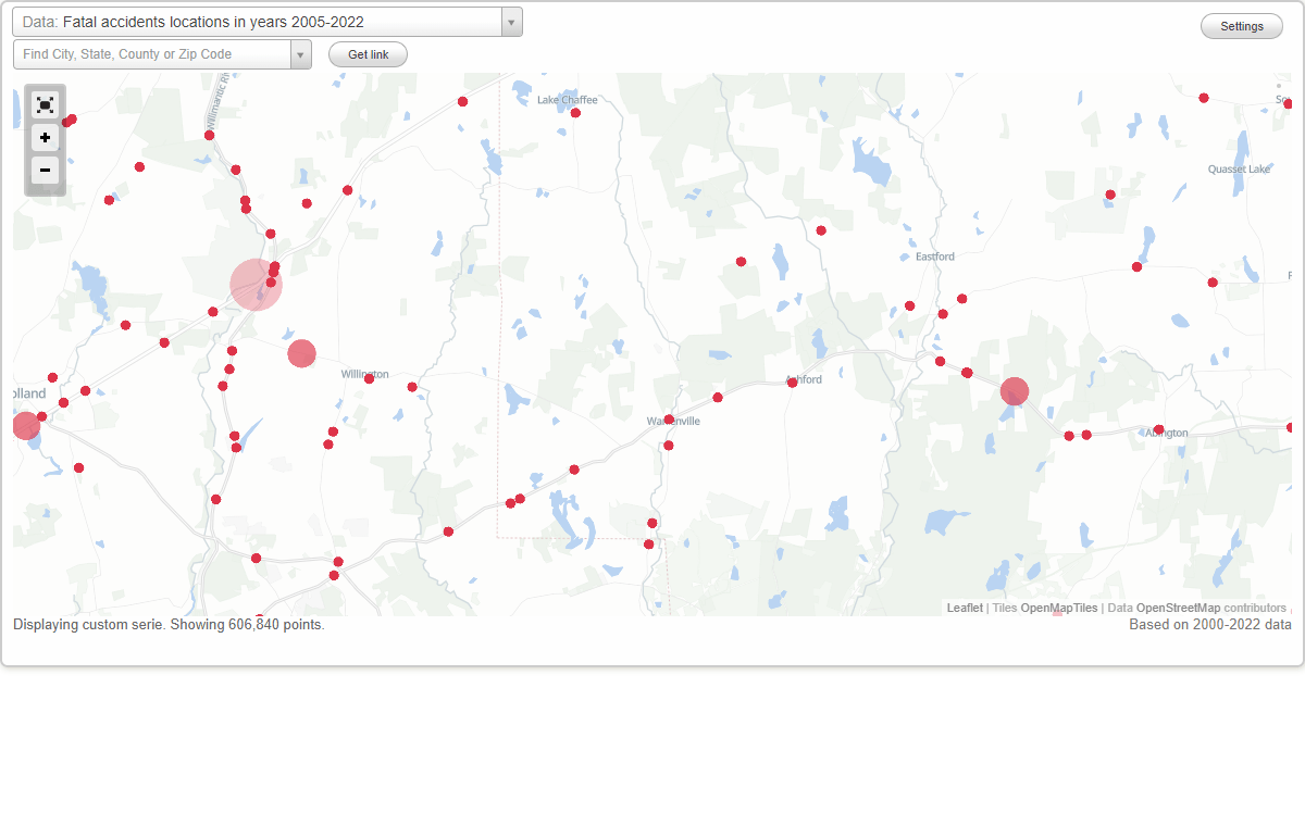Fatal car crashes and road traffic accidents in Ashford, Connecticut