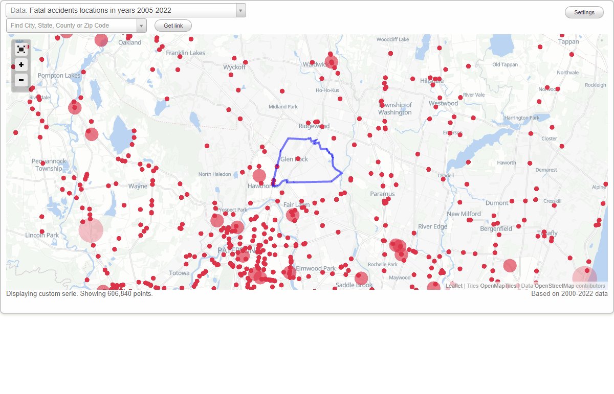 Fatal car crashes and road traffic accidents in Glen Rock, New Jersey