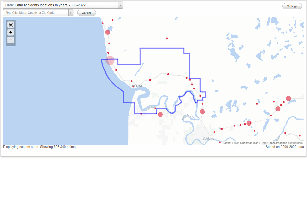 Fatal car crashes and road traffic accidents in Kenai, Alaska