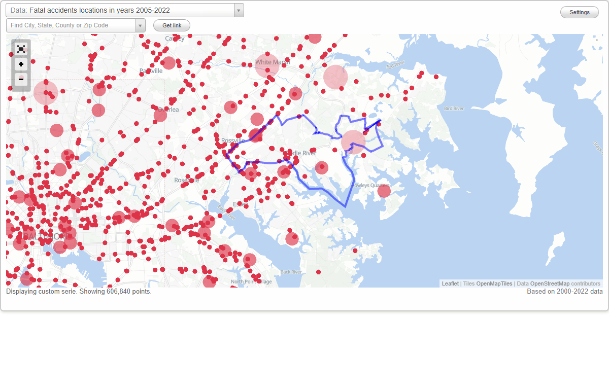 Fatal car crashes and road traffic accidents in Middle River, Maryland