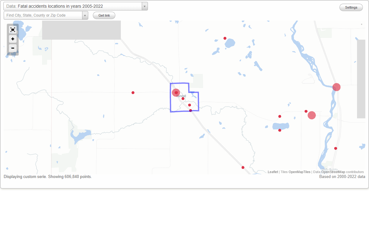 Fatal car crashes and road traffic accidents in Randall, Minnesota