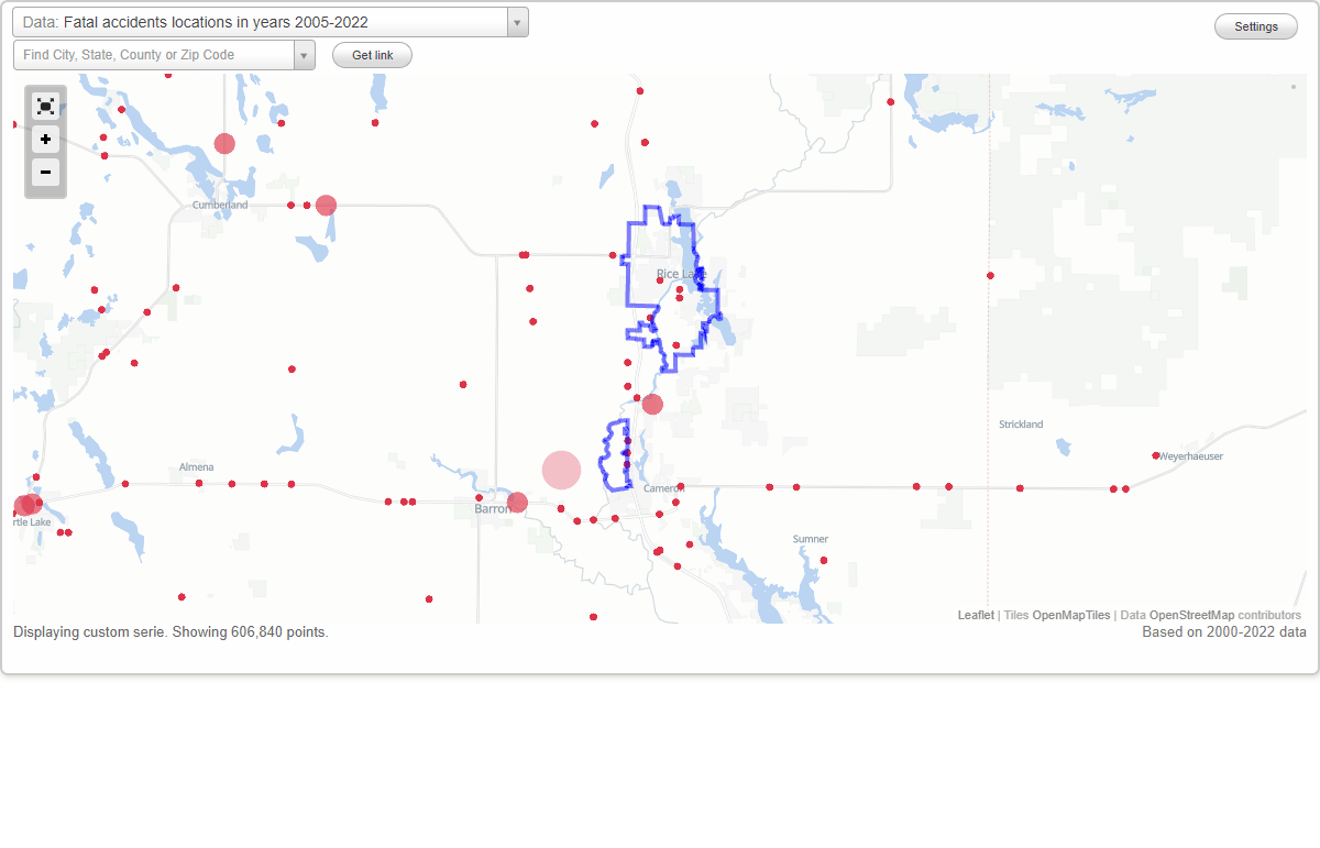 Fatal car crashes and road traffic accidents in Rice Lake, Wisconsin