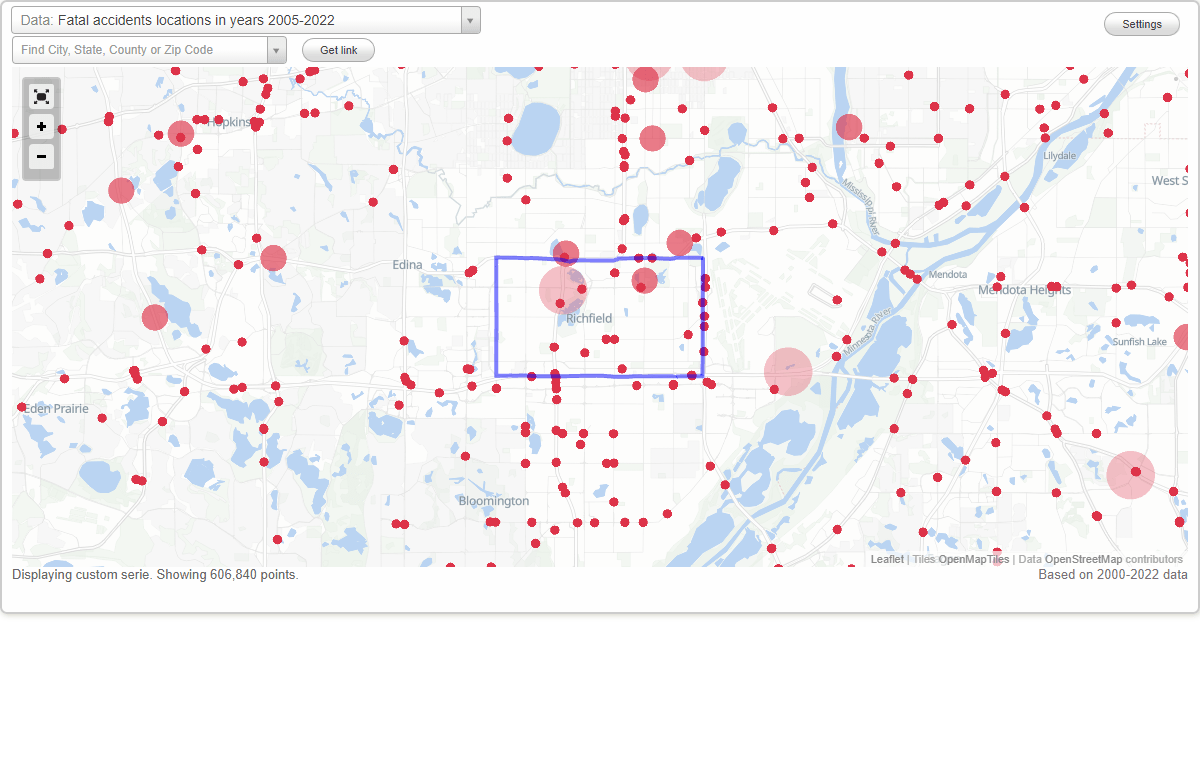 Fatal car crashes and road traffic accidents in Richfield, Minnesota