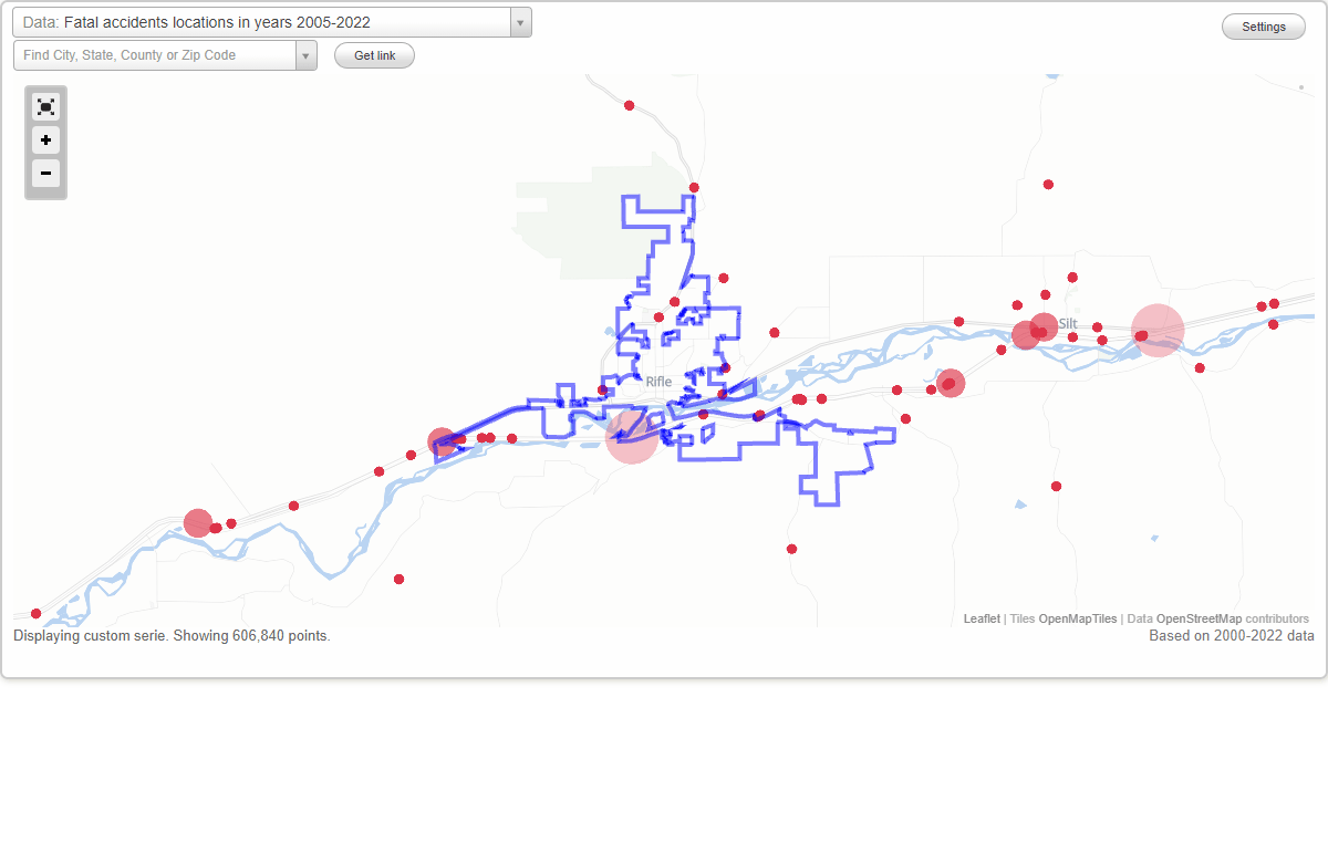 Accident Traffic Map Colorado Fatal car crashes and road traffic accidents in Rifle, Colorado