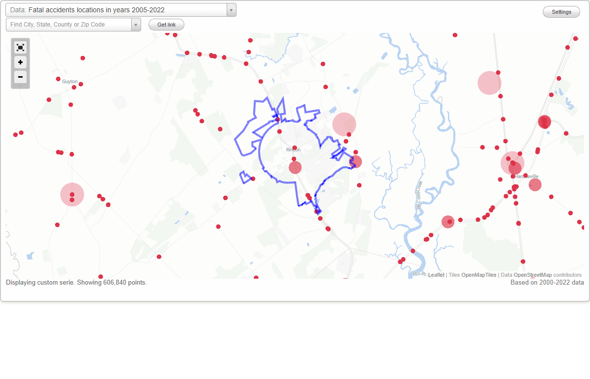 Fatal car crashes and road traffic accidents in Rincon,