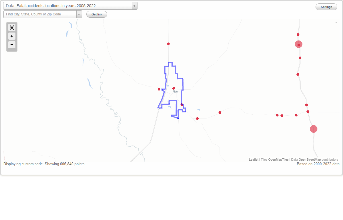 Fatal car crashes and road traffic accidents in Rison, Arkansas