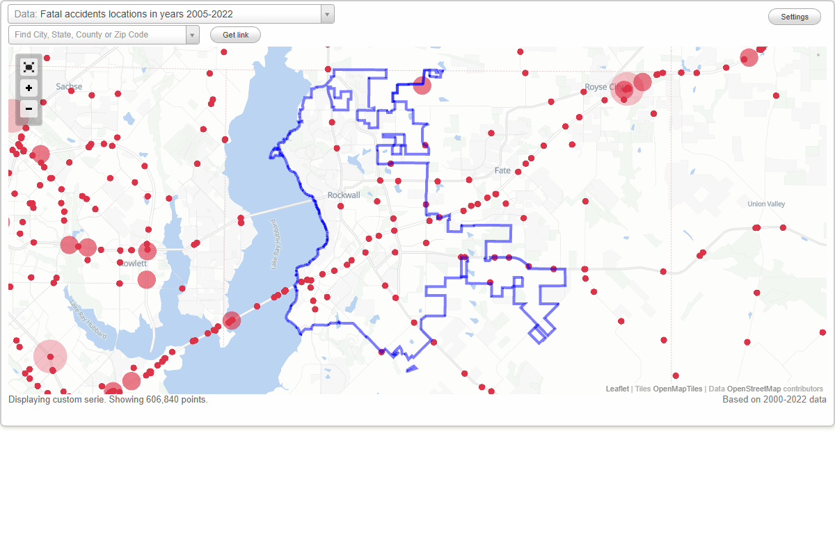 Fatal car crashes and road traffic accidents in Rockwall, Texas