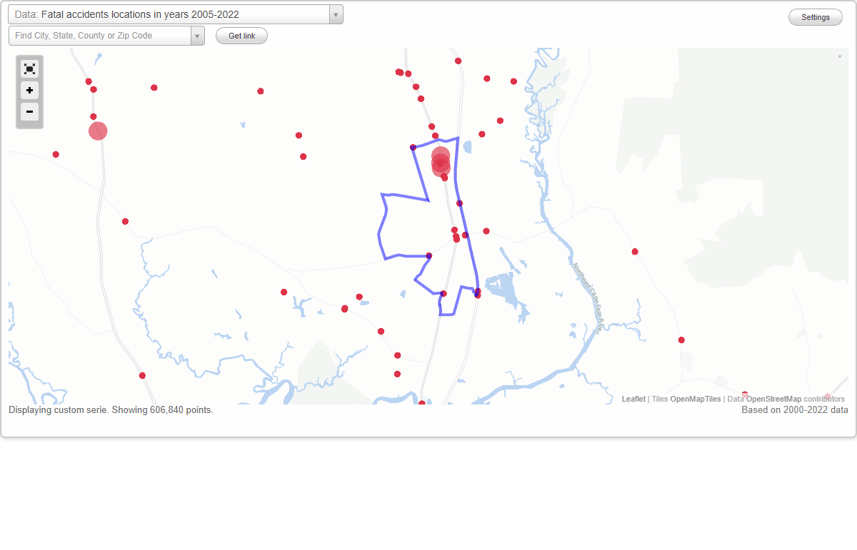 Fatal car crashes and road traffic accidents in Rocky Point, North Carolina