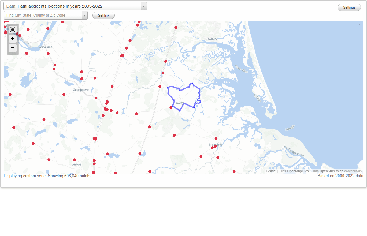 Fatal car crashes and road traffic accidents in Rowley, Massachusetts