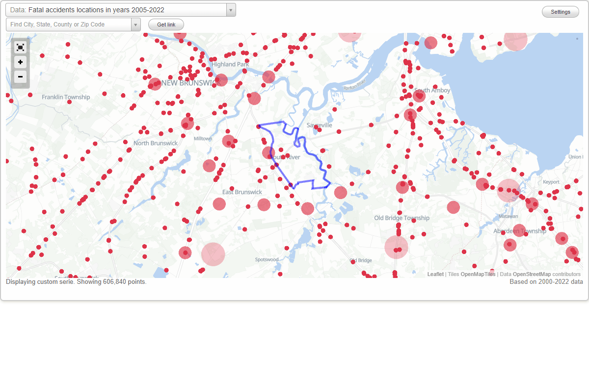 Fatal car crashes and road traffic accidents in South River, New Jersey
