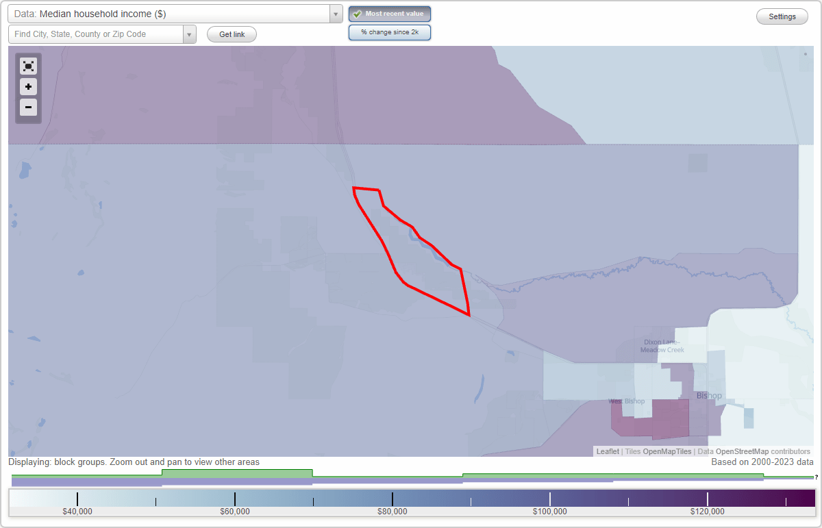 Mesa, California (CA) map, earnings map, and wages data
