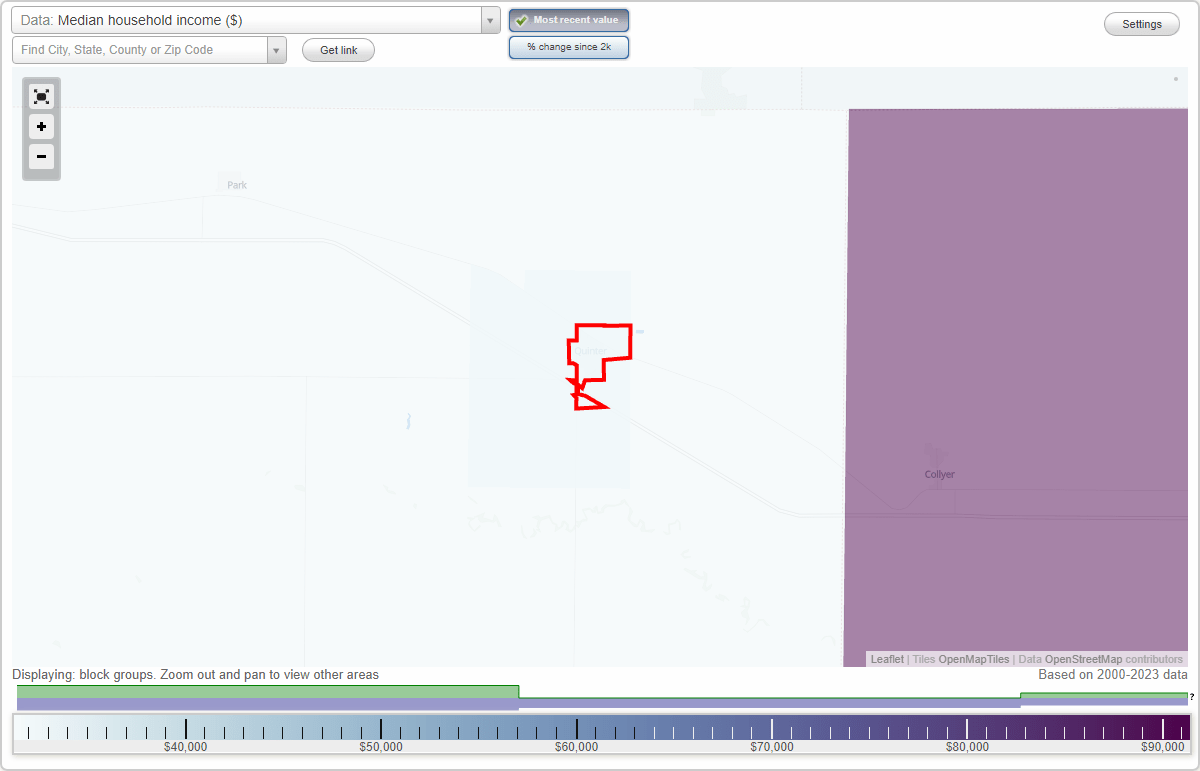 Quinter, Kansas (KS) map, earnings map, and wages data
