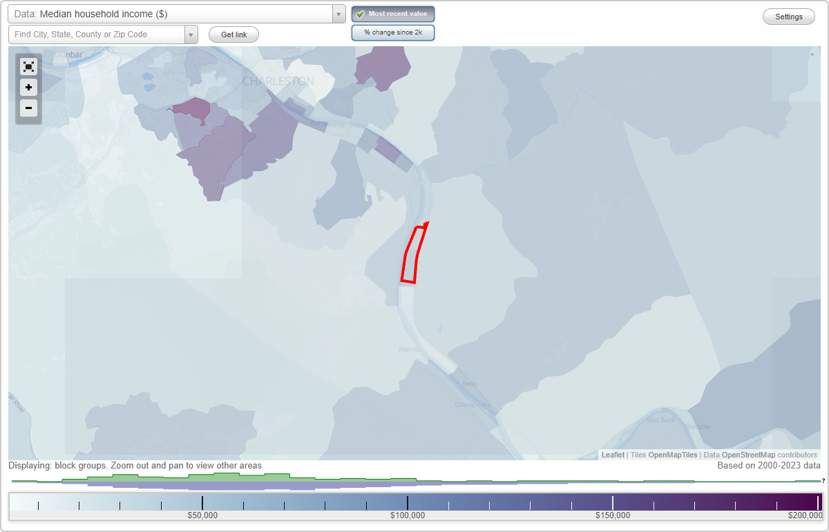 Rand, West Virginia (WV) map, earnings map, and wages data