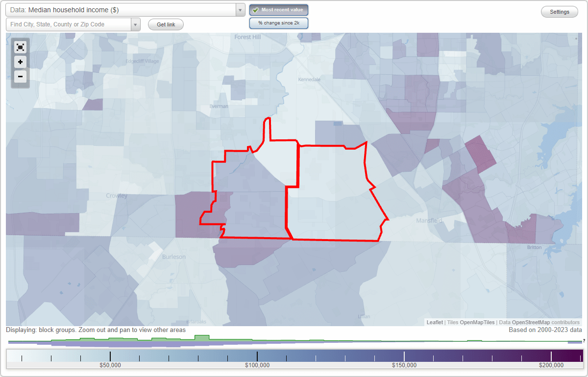 Rendon, Texas (TX) map, earnings map, and wages data