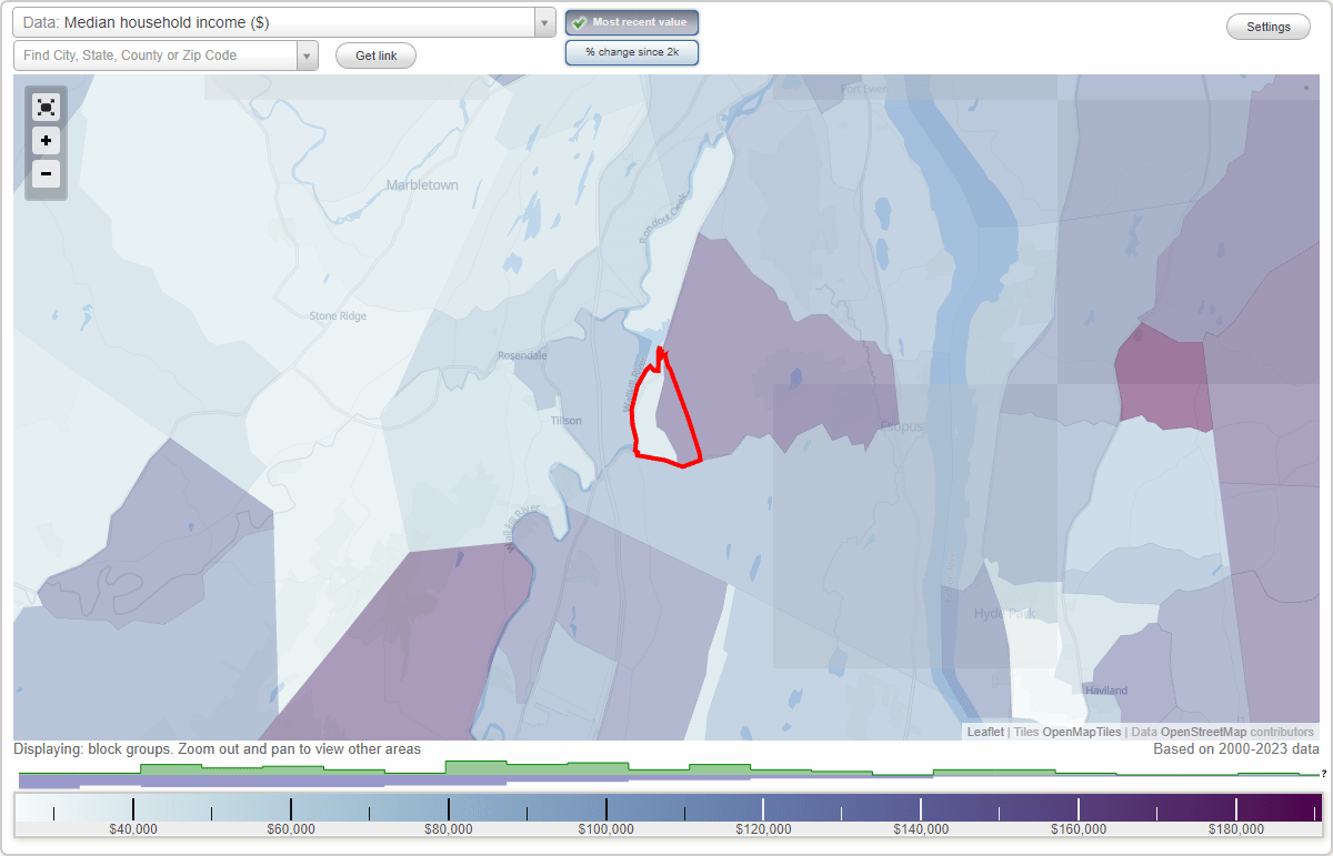 Rifton, New York (NY) map, earnings map, and wages data