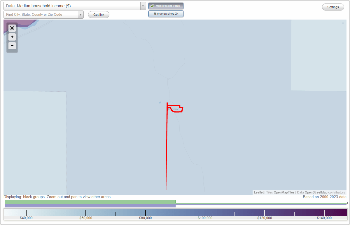Rockland, Idaho (ID) map, earnings map, and wages data