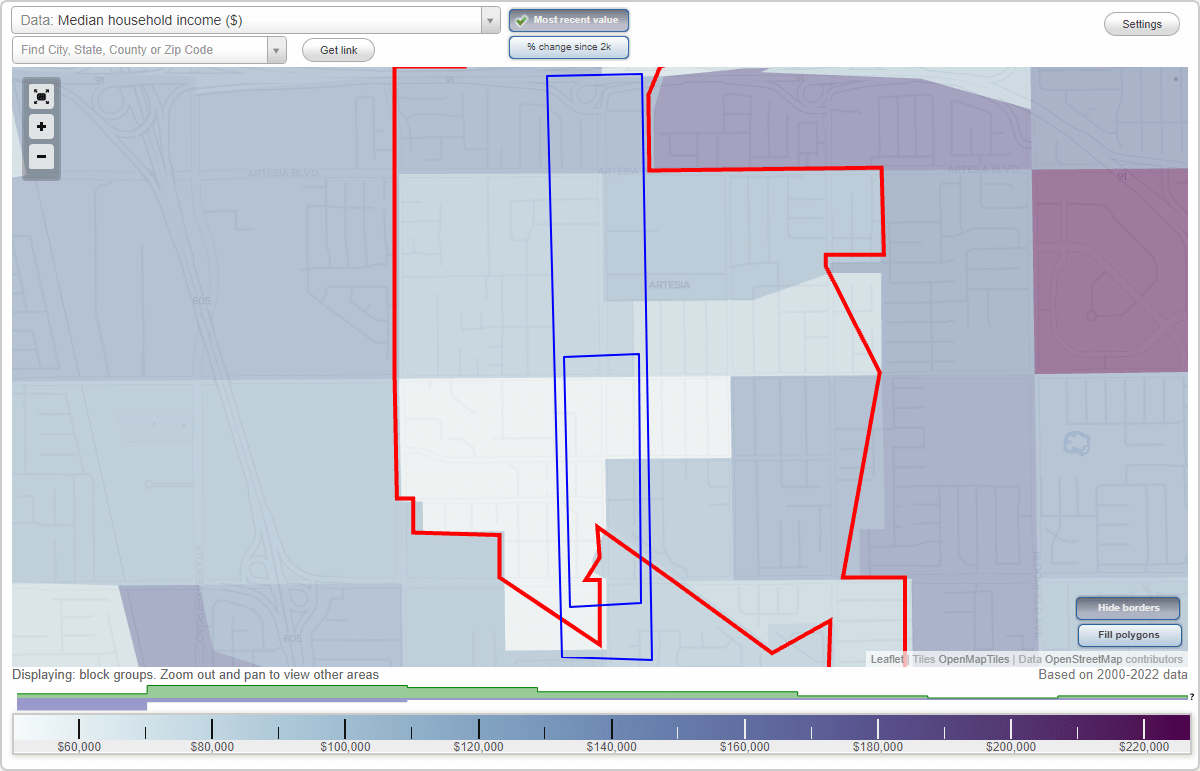 Artesia, CA Neighborhood Map House Prices, Occupations list
