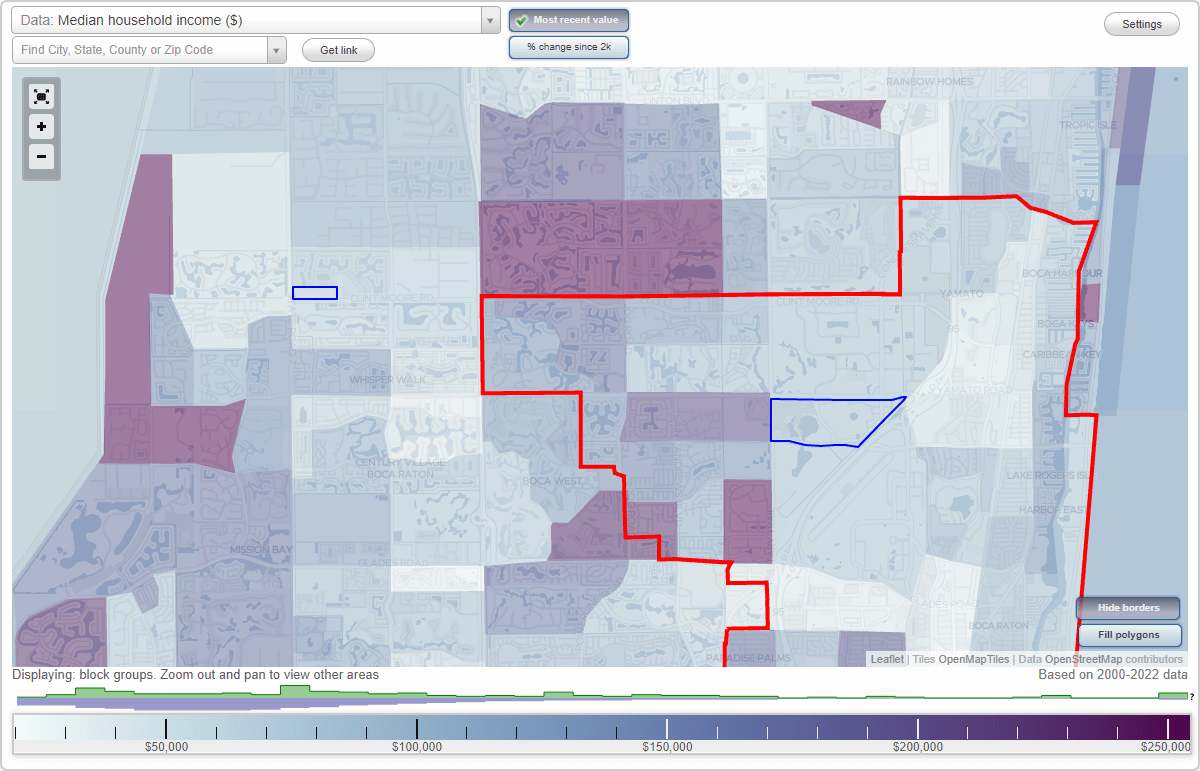 Boca Raton, FL Neighborhood Map House Prices, Occupations
