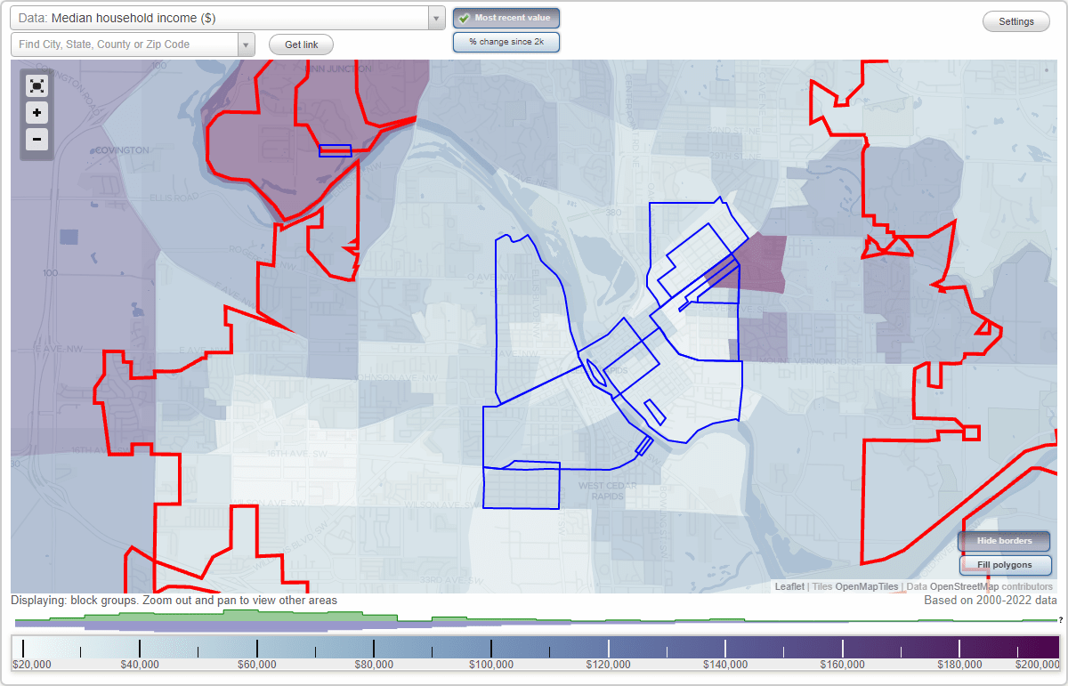 Cedar Rapids, IA Neighborhood Map House Prices, Occupations