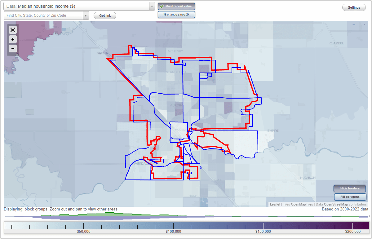 Modesto, CA Neighborhood Map House Prices, Occupations list
