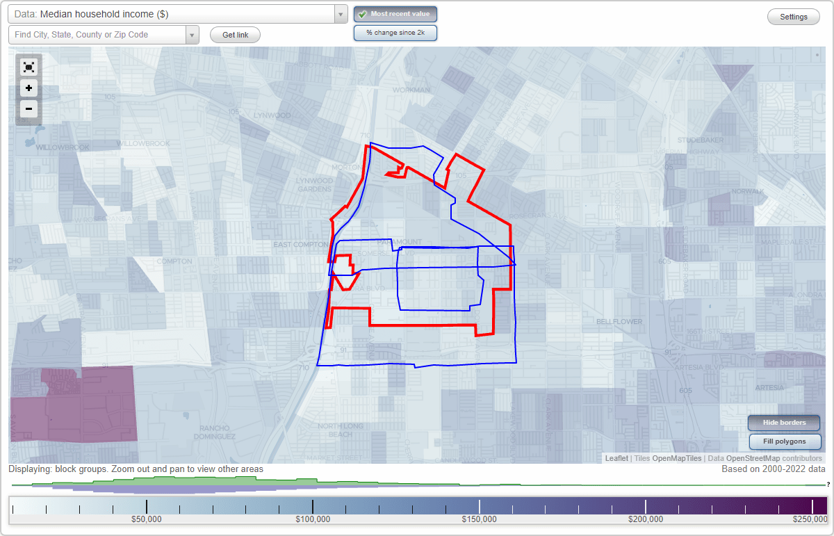 Paramount, CA Neighborhood Map House Prices, Occupations