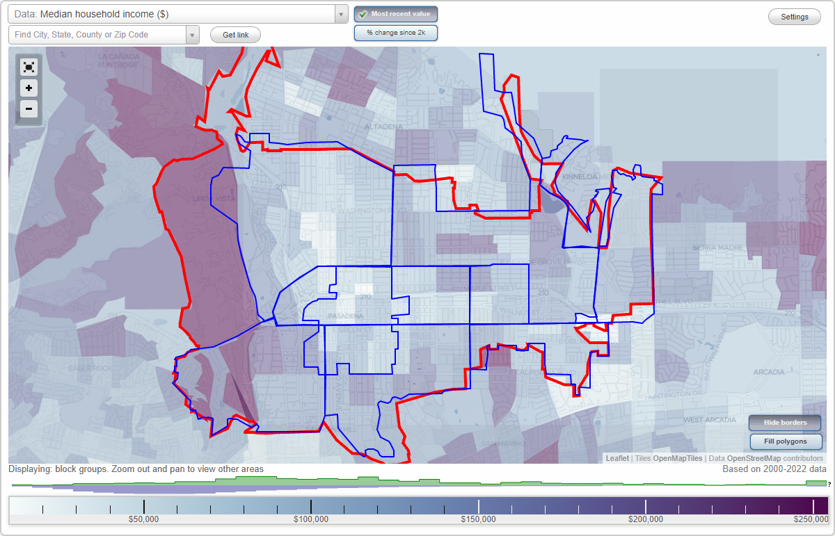 Pasadena, CA Neighborhood Map House Prices, Occupations
