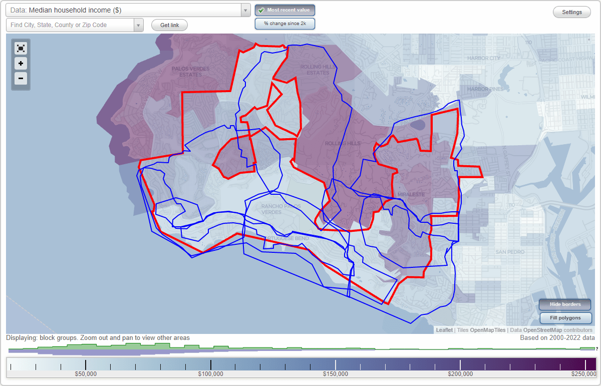 Rancho Palos Verdes, CA Neighborhood Map House Prices, Occupations list of neighborhoods