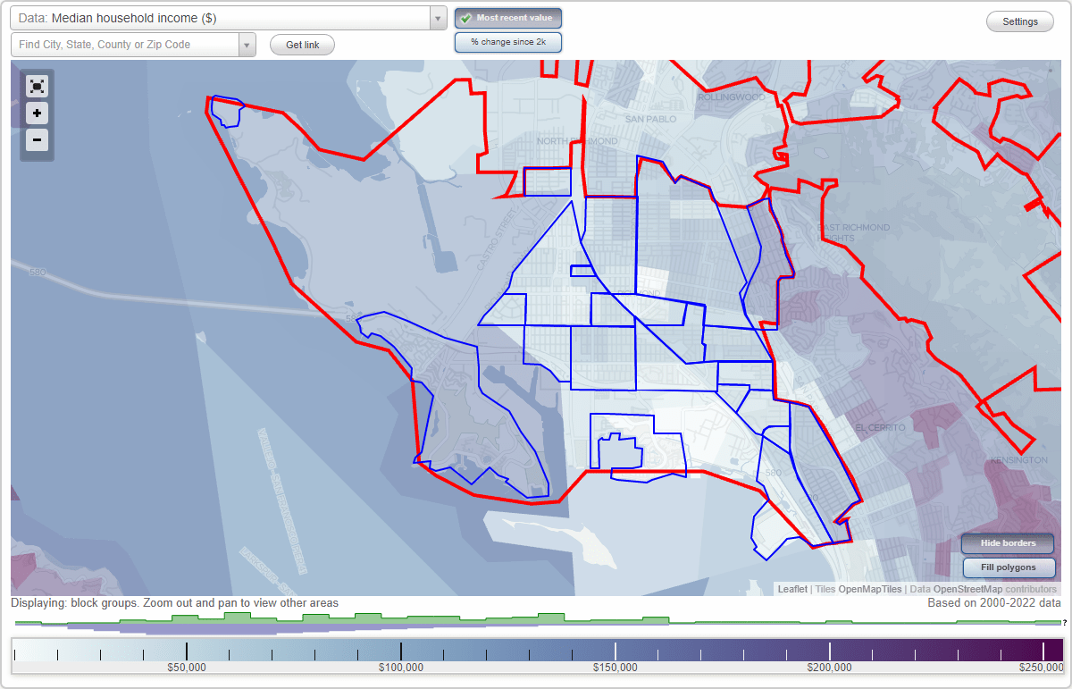 Richmond, CA Neighborhood Map House Prices, Occupations