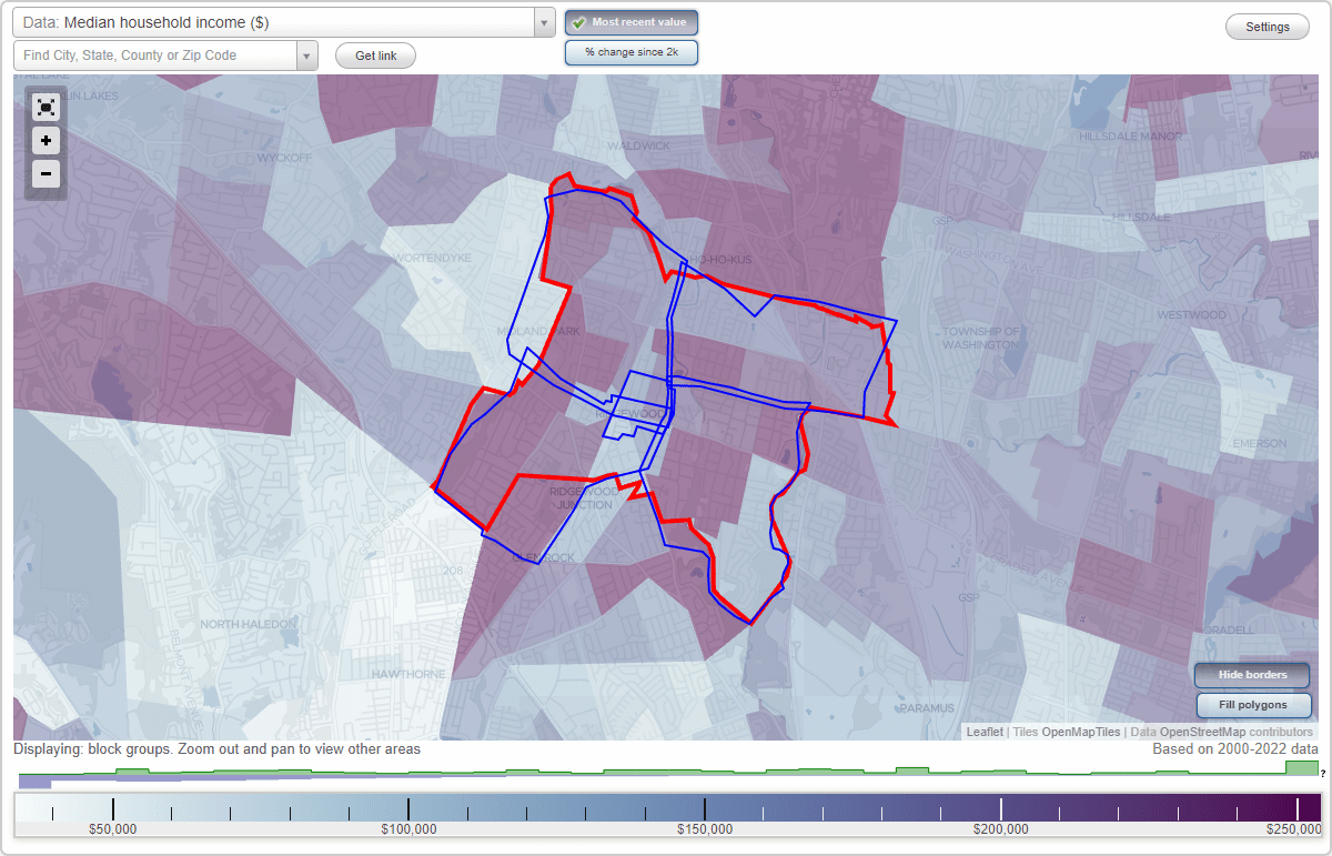 Ridgewood, NJ Neighborhood Map House Prices, Occupations