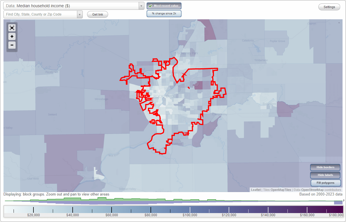 Rockford, IL Neighborhood Map House Prices, Occupations